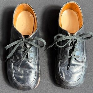 Vintage Kids Pied Piper Black Leather Oxford Shoes